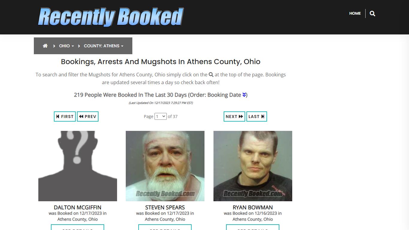 Recent bookings, Arrests, Mugshots in Athens County, Ohio - Recently Booked